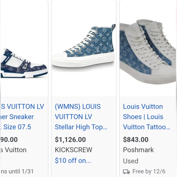 Louis Vuitton high top denim - Picture 1 of 3